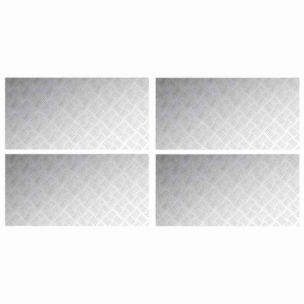 vidaXL Schodové nášlapy 4 ks 100 x 50 cm Stříbrná Hliník Obdélníkový