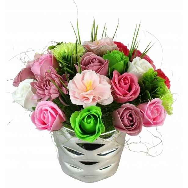 Kytice Mýdlové květiny v keramice Flower Box