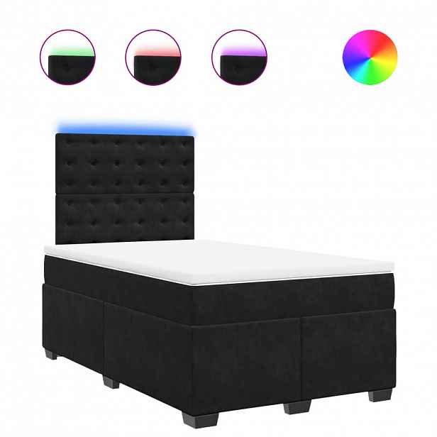 vidaXL Box spring postel s matrací černá 120 x 200 cm samet