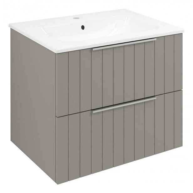 Sapho Cirasa - Umyvadlová skříňka Strip 59x52x46 cm, 2x zásuvka, agila CR611-4343S