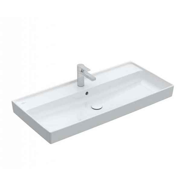 Villeroy & Boch Collaro - Umyvadlo nábytkové 100x47 cm, s přepadem, otvor pro baterii, CeramicPlus, alpská bílá 4A33A5R1