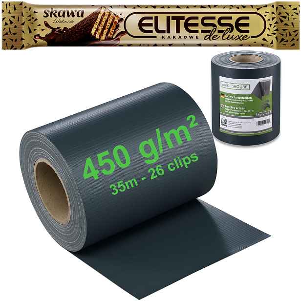 Workinghouse Pvc ochranné pásy pro ploty 35xcm, 650g/m² antracit Nové