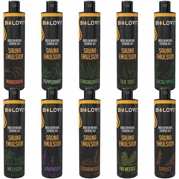 10 x Sada Bilovit Mix Emulze do sauny Přírodní vonné emulze 250 ml