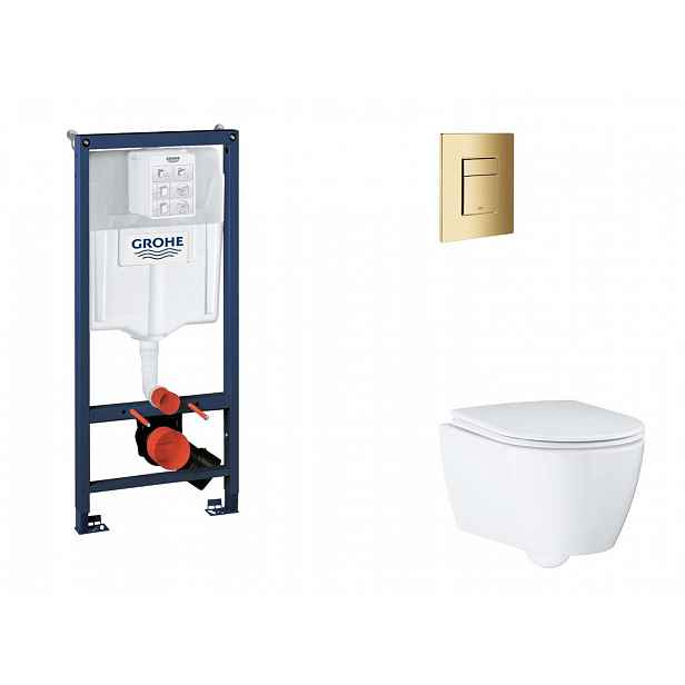 Grohe Rapid SL - Set předstěnové instalace, klozetu, sedátka SoftClose a tlačítka Skate Cosmopolitan, Cool Sunrise SANI11BB4137
