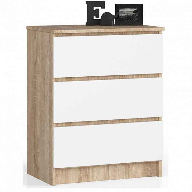 RAUMHIRSCH FURNITURE KOMODA dub Sonoma, bílá 77/60/40