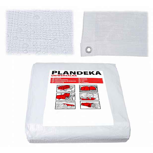 Bílá Plachta 8x12 m Voděodolná Uv+ Silná Pokrývka Zesílená bílá Plachta