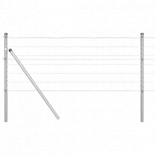 vidaXL Fixační zemní stojan pro Euro oplocení 25 x 0,4 m Stříbrná