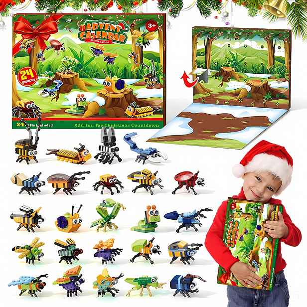 Adventní kalendář, 24 kusů hmyzu, adventní kalendář pro děti