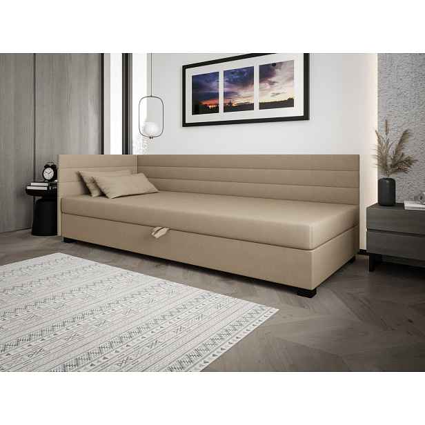 Čalouněná postel 80x195 KASANDRA PLUS 2 s úložným prostorem - hnědá