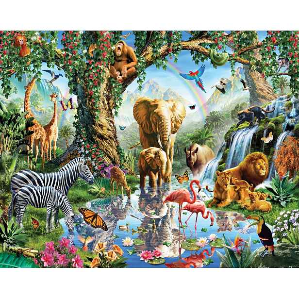 Fototapeta pro děti 3D Džungle jungle 235 x 305 cm tapeta vodopád v džungli