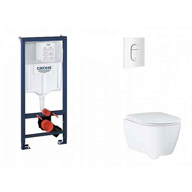 Grohe Rapid SL - Set předstěnové instalace, klozetu, sedátka SoftClose a tlačítka Arena Cosmopolitan, alpská bílá SANI11BB3130