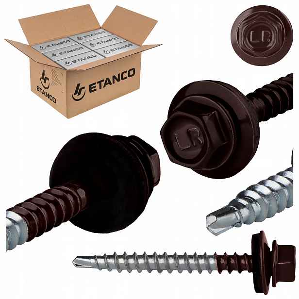 Farmářské vruty 4,8x50 mm Ral 8017 600 ks plechových vrutů Etanco GTF2 Z14