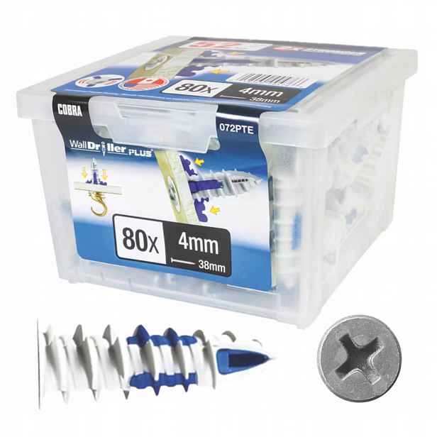 Kolíky pro desky G-k 4 mm x 38 mm – sada 80 kusů – nosnost až 52 kg