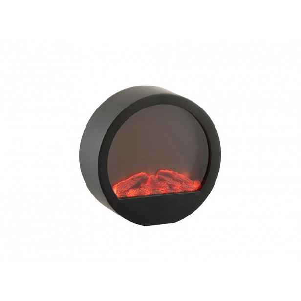 LED dekorace kulatý krb COZY WARM 35x34,5 cm, černý