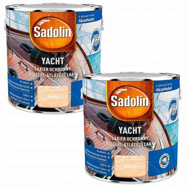 Set Sadolin Yacht 2x2,5L Jachtový Lak Na Dřevo Polomat Bezbarvý 5L