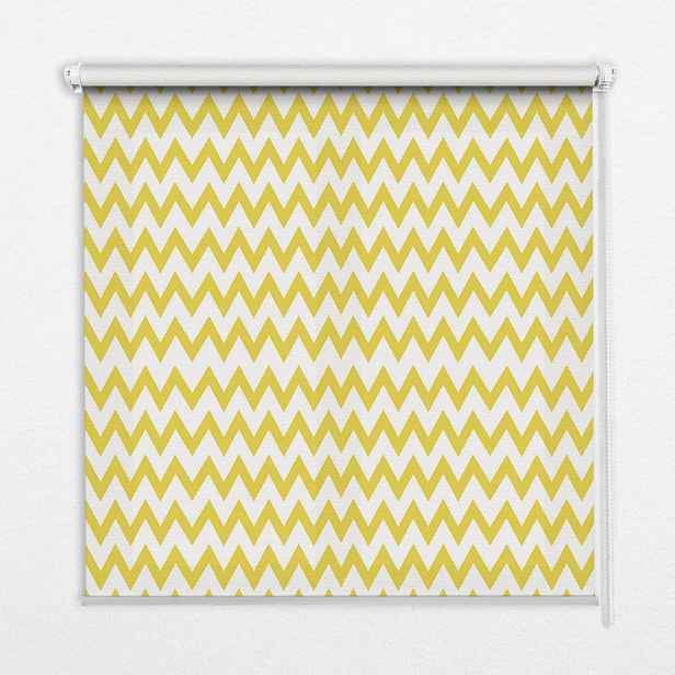 TULUP VNITŘNÍ roleta - okenní roleta - roleta - 100x140 cm - Žluté klikaté čáry
