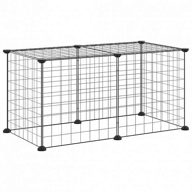 vidaXL 8panelová ohrádka pro zvířata černá 70x35x35 cm ocel