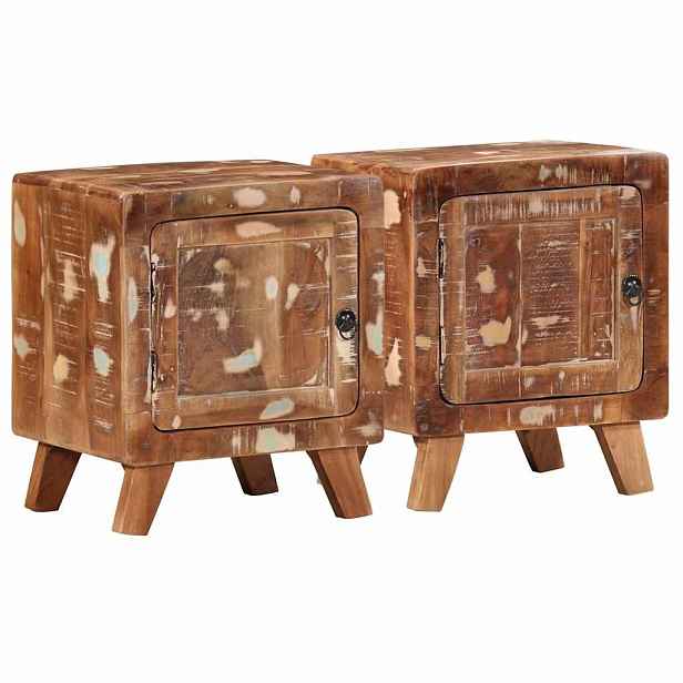 vidaXL Noční stolky 2 ks 40x32x46 cm masivní recyklované dřevo