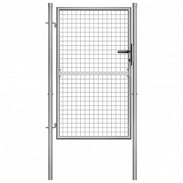 vidaXL Zahradní branka pozinkovaná ocel 105x125 cm stříbrná