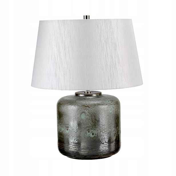 Porcelánová stolní lampa zestárlá s šedým stínítkem Elstead