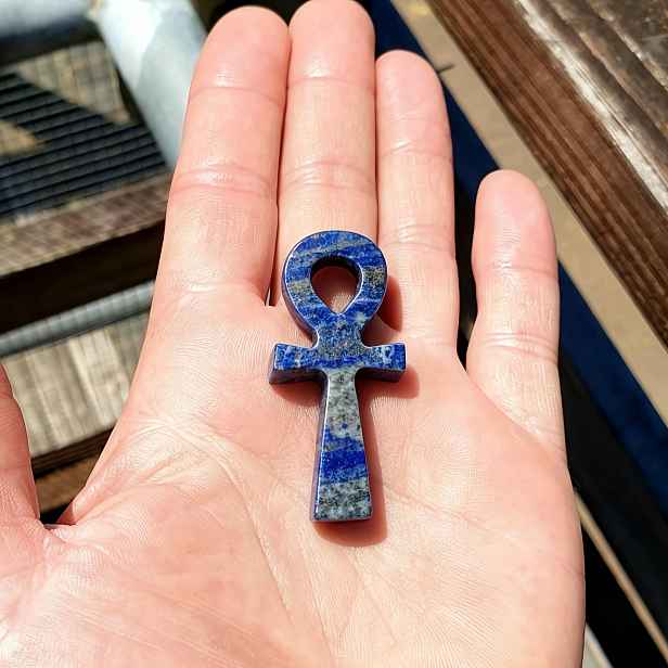 TEMU 1 ks Přírodní Ankh, vyřezávaný a leštěný pro dekorativní kousky, bytové dekorace, dárky pro milovníky křišťálových výrobků, dárky ke Dni