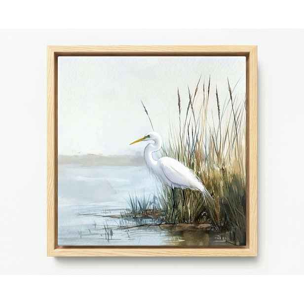 Obraz Rám Americký Box Příroda Bílá Čapka Pták Jezero 60x60