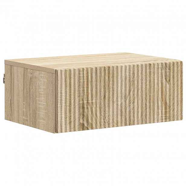 vidaXL Nástěnný noční stolek Dub sonoma 49 x 34,5 x 20 cm