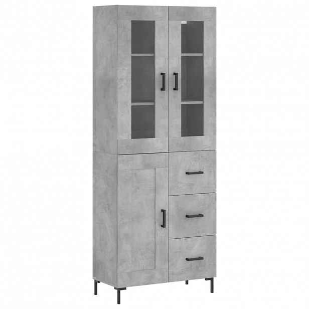 vidaXL Skříň highboard betonově šedá 69,5x34x180 cm kompozitní dřevo
