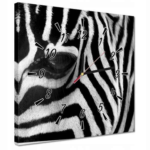 30x30 hodiny černé a bílé Zebra pruhy
