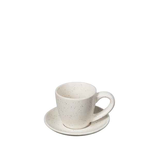 Kameninový šálek na espresso s podšálkem 50 ml Broste NORDIC - krémový