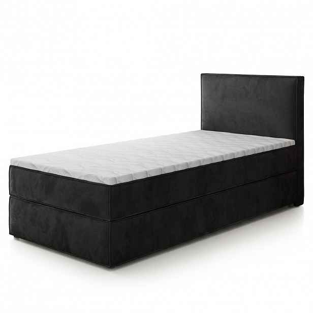 MASSENO AMERICKÁ POSTEL PELLIO 90x200 cm, s matrací a úložným prostorem, Černá