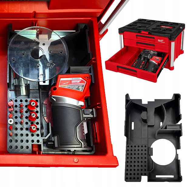 Organizér Vložka do zásuvek Milwaukee Packout M18 FTR8 Frézka Fuel