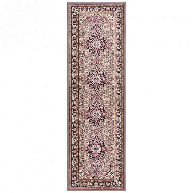 Šedo-hnědý koberec Nouristan Skazar Isfahan, 80 x 250 cm