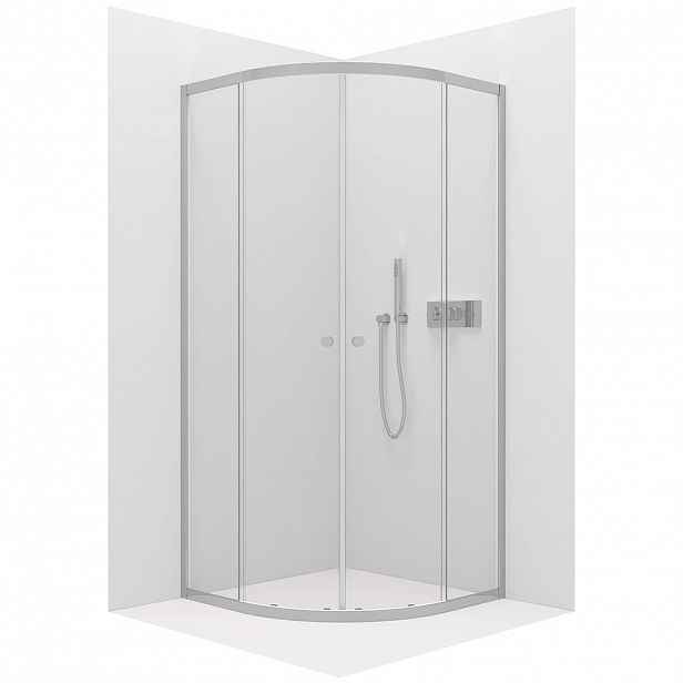 Sprchový kout Orso L/P - 5 mm - čtvrtkruh - R550 - chrom, transparentní sklo - 90x90x195 cm - posuvný