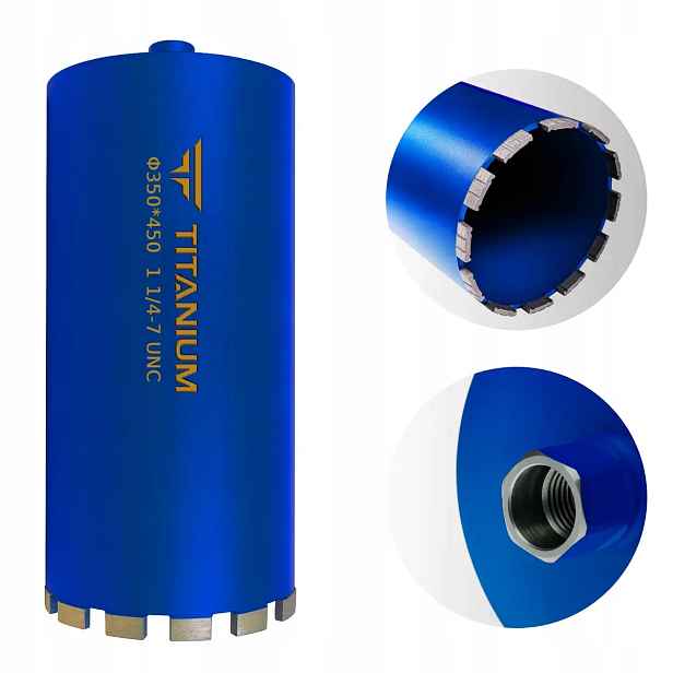 Vrták do betonu korunkový vrták 350 mm 450 mm Titanium