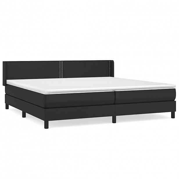 vidaXL Box spring postel s matrací černá 200x200 cm umělá kůže