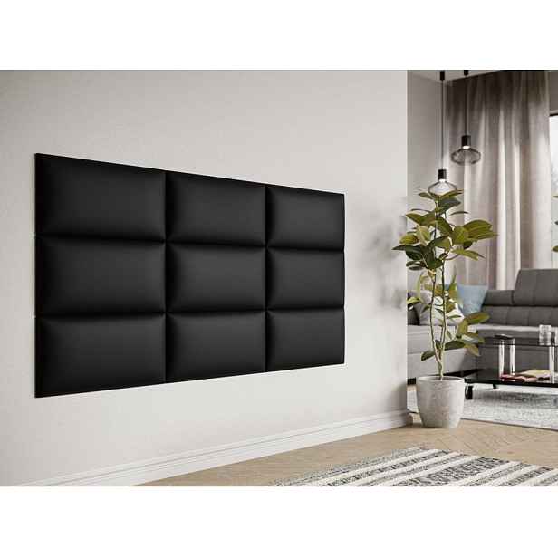 Čalouněný nástěnný panel 60x30 PAG - černá eko kůže
