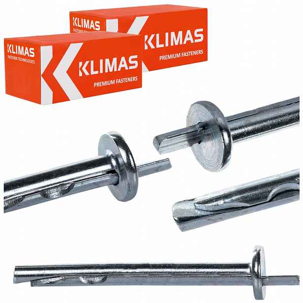 Kovové rozpěrné hmoždinky na betonu 6x65 mm 200 ks, zapichovací, Klimas Krw