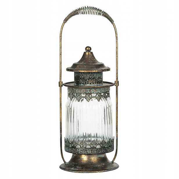 Lampion Retro Vintage staré zlato stojící závěsný výška 38 Cm
