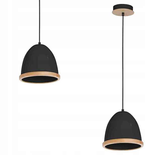 Závěsná lampa Eko-Light Studio Black MLP8852 kov dřevo E27 nastavitelná