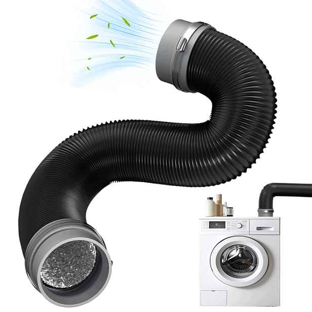 Hadice Výstupního Vzduchu, Flexibilní Ventilační Potrubí 5 M, 75 MM, Svorky