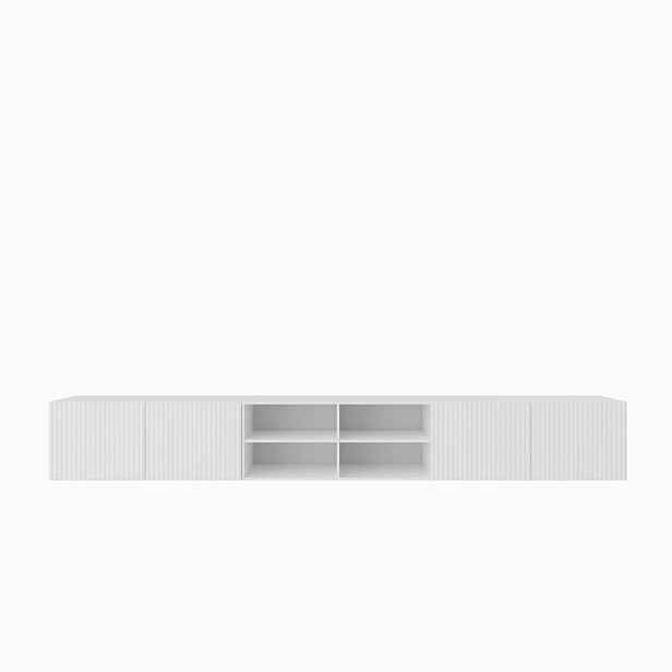 MASSENO ZÁVĚSNÝ TV STOLEK VAREN, 300/41/40 cm, bílý