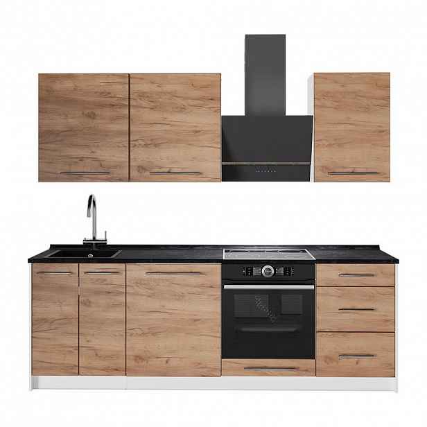 Vicco KUCHYŇSKÝ KOUT Fame-Line, Zlatý mocný dub/Bílá, 230 cm, PD Antracit