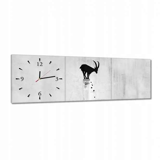 Hodiny 90x30 Kozica Banksy Gazela horská Bez soukromí Mural