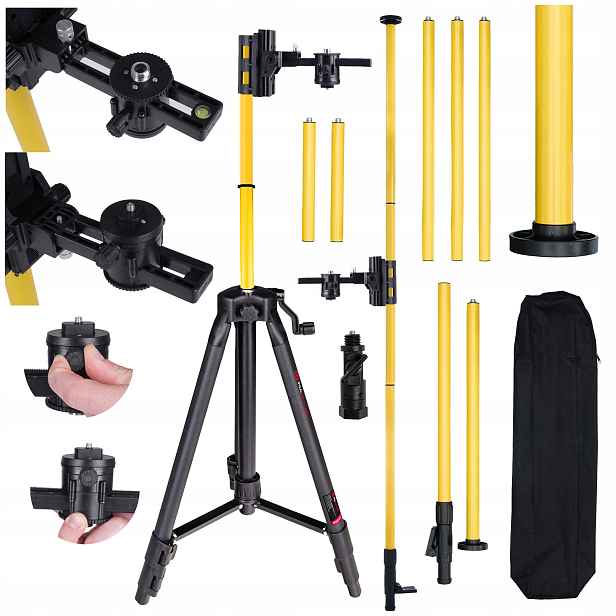 Rozpěrná Tyč 420 CM Nohy Stativ Pro Laser Pro Úkosy Trojnožek Deko