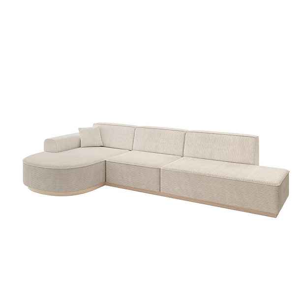 ALTDECOR ROHOVÁ SEDAČKA s otomanem, levá ARRIO-L2 328x171x83 Béžová Manšestr