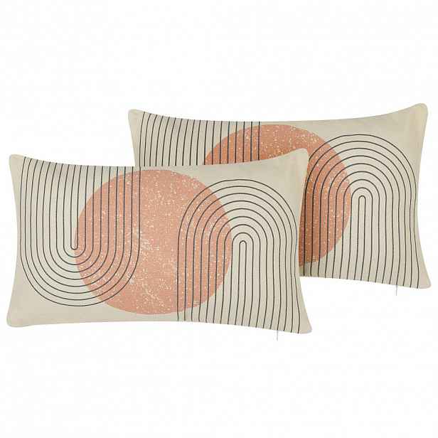 Beliani DEKORATIVNÍ POLŠTÁŘ sada 2 ks Barevný 30/50 cm Gerbera