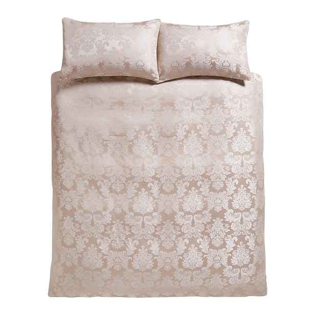 Béžové damaškové povlečení na dvoulůžko 200x200 cm Damask Jacquard – Catherine Lansfield