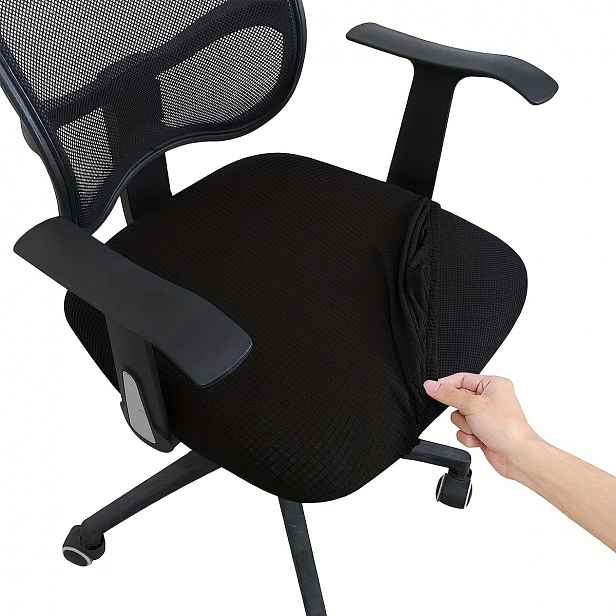 TEMU Potah na sedák kancelářské židle, elastický žakárový obal na počítačovou židli, potah na polštář jídelní židle, elastický a nastavitelný s