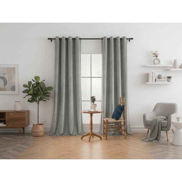Zatemňovací závěs DREAM VELVET 140x250 cm, šedý Zavěšení: Kovové kroužky